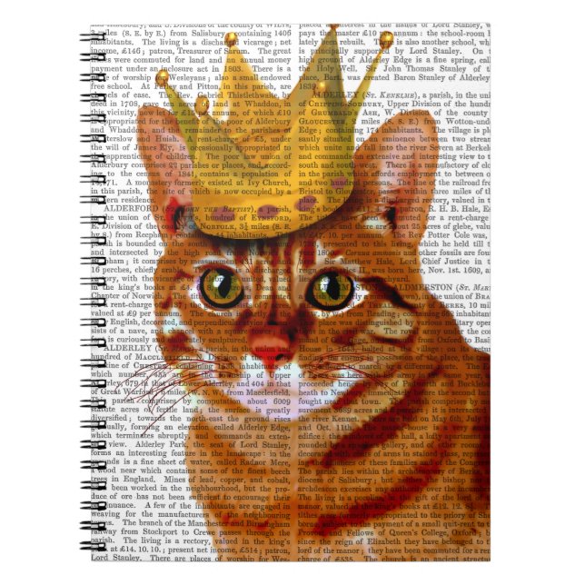 Ginger Cat mit Crown Portrai Notizblock (Vorderseite)