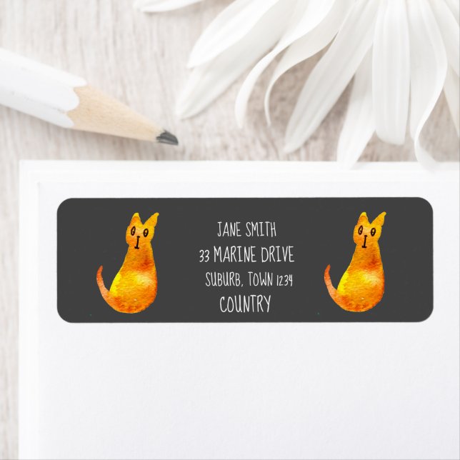 Ginger Cat niedliche Aquarellbilderkunst (Insitu)