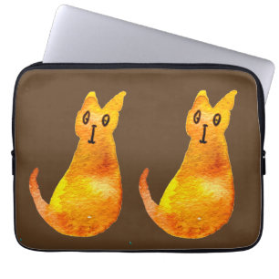 Ginger Cat niedliche Aquarellbilderkunst Laptopschutzhülle
