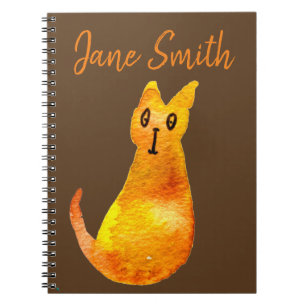 Ginger Cat niedliche Aquarellbilderkunst Notizblock