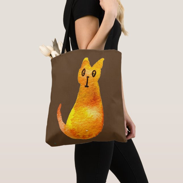 Ginger Cat niedliche Aquarellbilderkunst Tasche (Von Nahem)