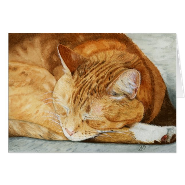 Ginger Cat - Pet Lover Grußkarte (Vorderseite (Horizontal))
