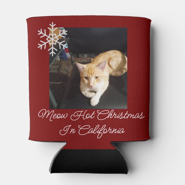 Ginger Cat Photo Text Customize Dosenkühler (Rückseite)