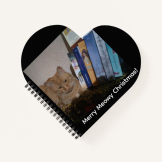 Ginger cat, Photo Text Customize heartshape Notizbuch