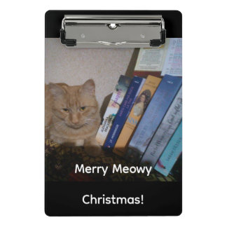 Ginger cat, Photo Text Customize ,Meowy Christmas, Mini Klemmbrett