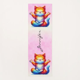 Ginger Cat Tabby Cat Pink Yoga Mat Yogamatte