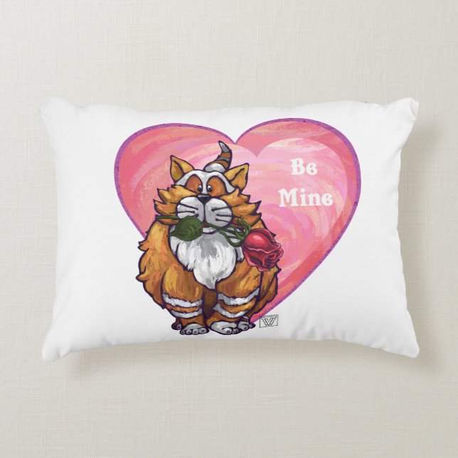 Ginger Cat Valentine's Day Dekokissen (Vorderseite)