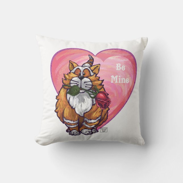 Ginger Cat Valentine's Day Kissen (Vorderseite)