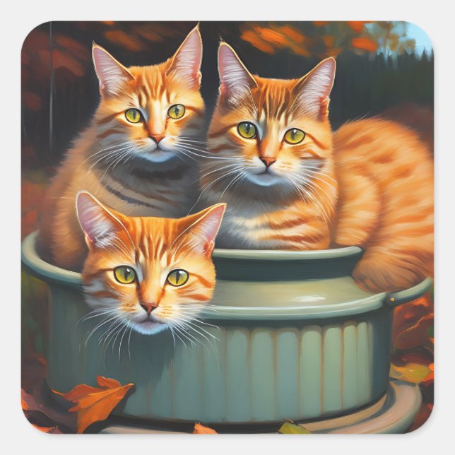 Ginger Cats Pot Pflanze, Aufkleber (Vorderseite)
