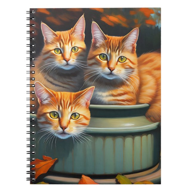 Ginger Cats Pot Pflanze, Notebook Notizblock (Vorderseite)