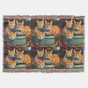 Ginger Cats Pot Pflanze, Throw Blanket Decke