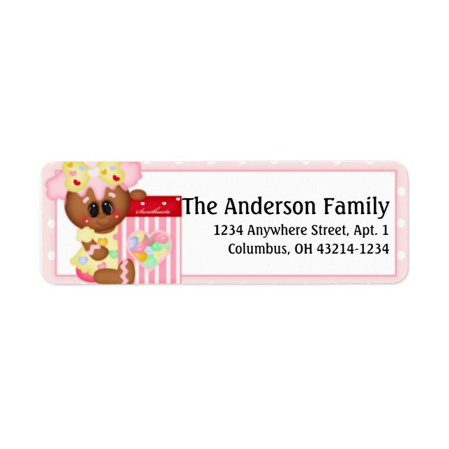 Ginger Cookie Valentine's Day Address Labels d2 (Vorne)