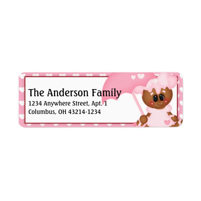 Ginger Cookie Valentine's Day Address Labels d7 (Vorne)