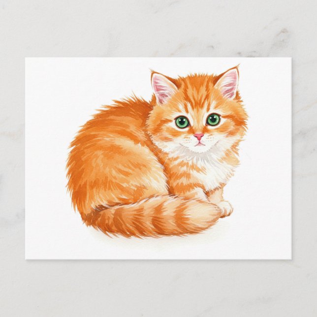 Ginger Cudly Kitten Postcard Postkarte (Vorderseite)