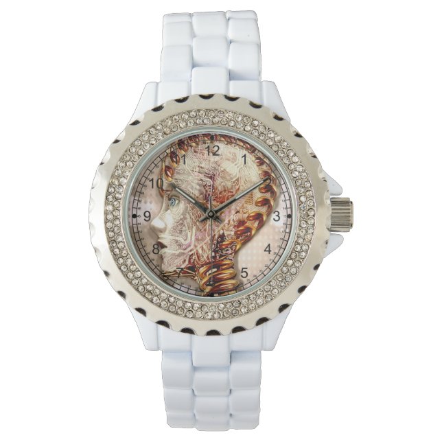 Ginger Cyborg Babe Armbanduhr (Vorderseite)