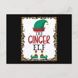 Ginger Elf Leopard Elf Weihnachtsgeschenk Postkarte