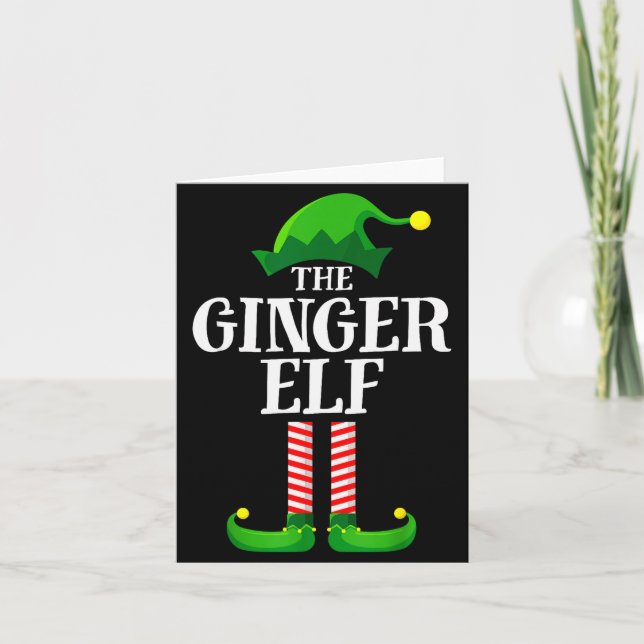 Ginger Elf Matching Family Group Christmas Party P Karte (Vorderseite)