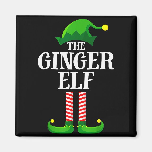 Ginger Elf Matching Family Group Christmas Party P Magnet (Vorne)