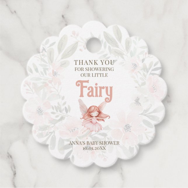 Ginger Fairy Baby Shower Vielen Dank Geschenkanhänger (Vorderseite)