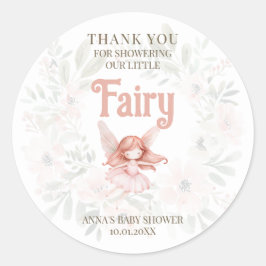 Ginger Fairy Baby Shower Vielen Dank Runder Aufkleber