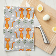 Ginger Floral Orange Cat Energy