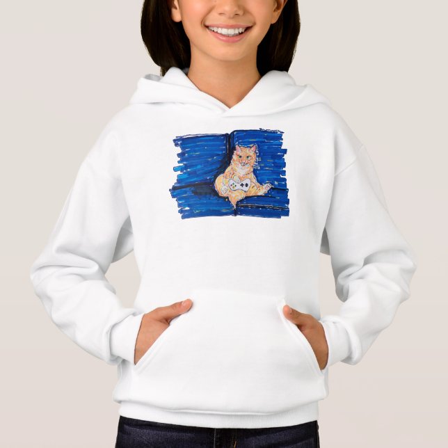 Ginger Gamer Cat Hoodie (Vorderseite)