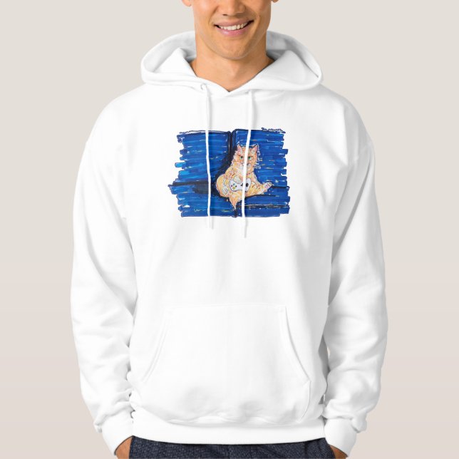 Ginger Gamer Cat Hoodie (Vorderseite)