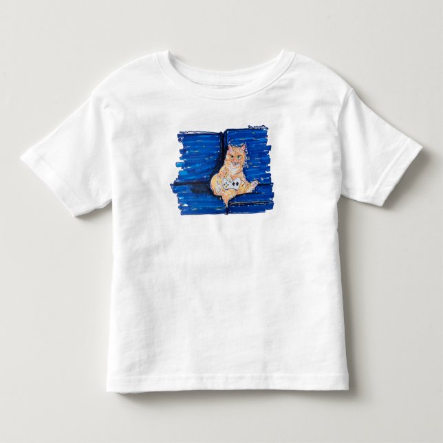 Ginger Gamer Cat Kleinkind T-shirt (Vorderseite)