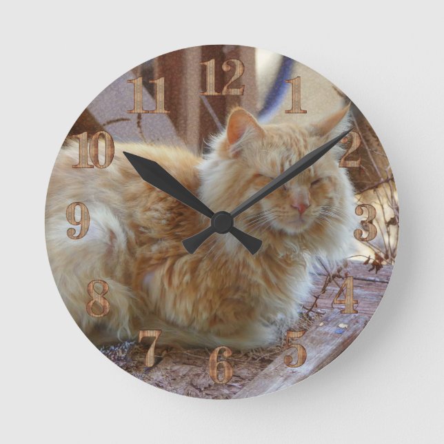 Ginger George Runde Wanduhr (Vorderseite)