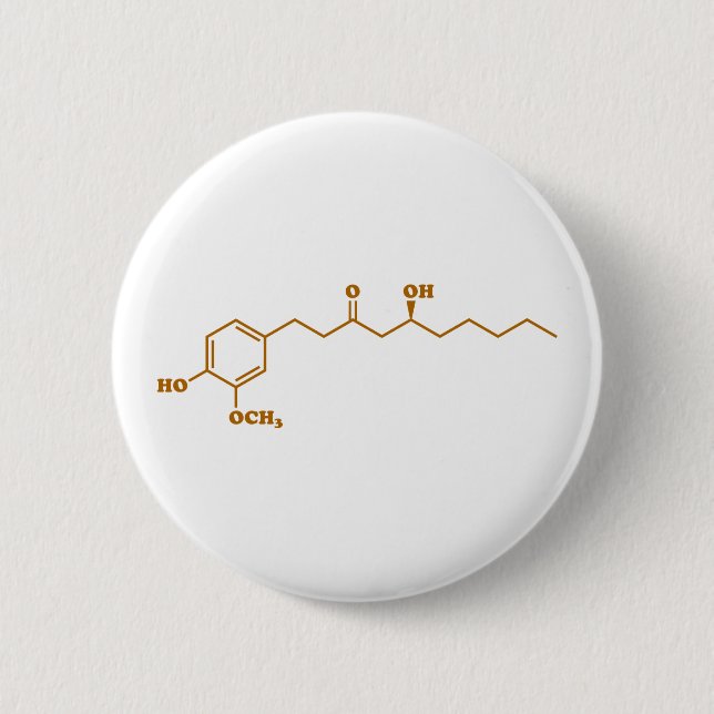 Ginger Gingerol Molecule Chemische Formel Button (Vorderseite)