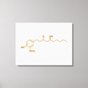 Ginger Gingerol Molecule Chemische Formel Leinwanddruck