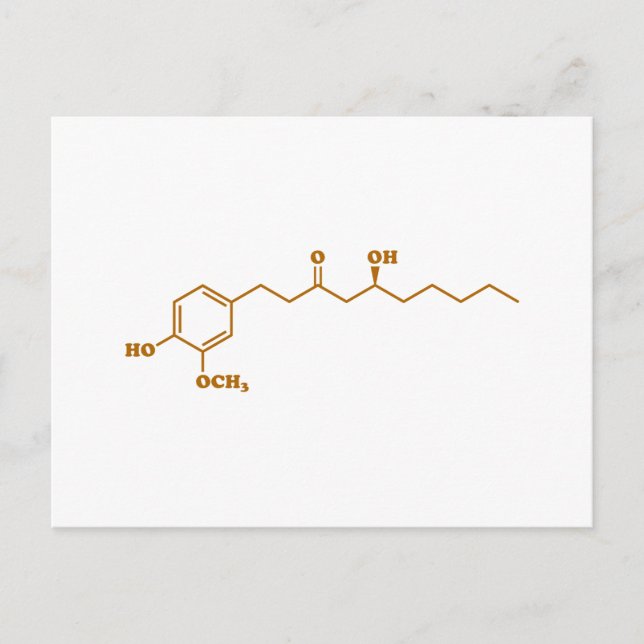 Ginger Gingerol Molecule Chemische Formel Postkarte (Vorderseite)