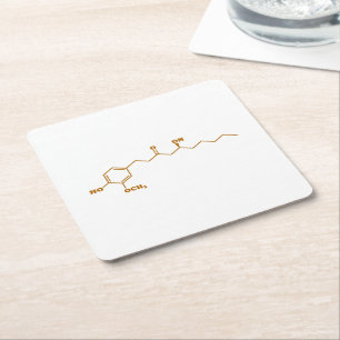 Ginger Gingerol Molecule Chemische Formel Rechteckiger Pappuntersetzer