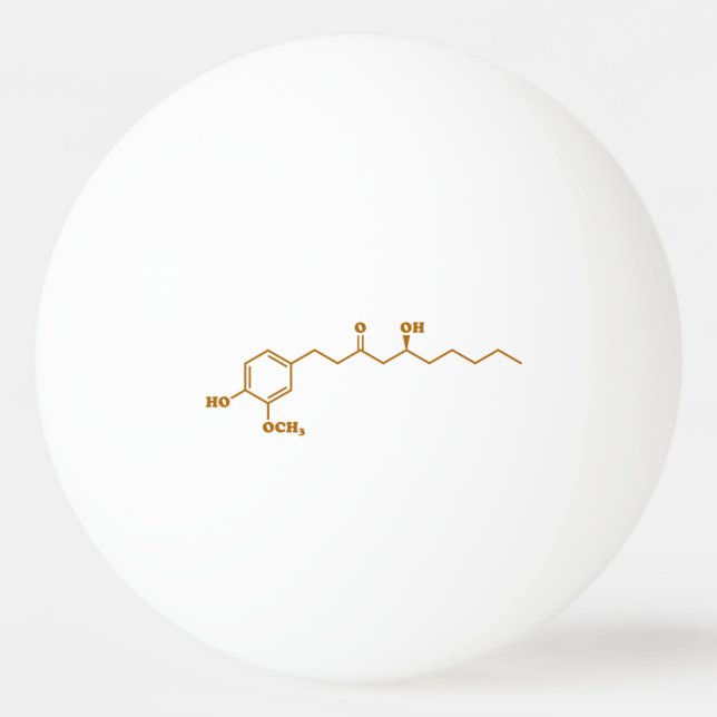 Ginger Gingerol Molecule Chemische Formel Tischtennisball (Vorderseite)