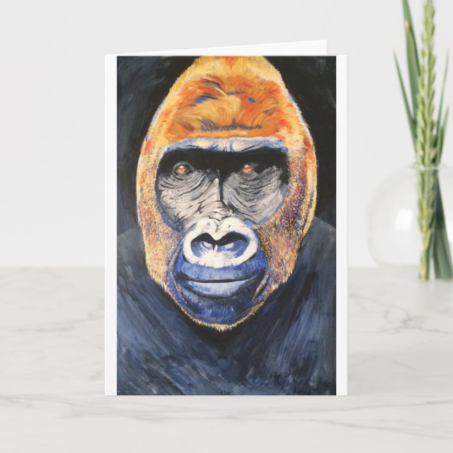 Ginger Gorilla Grußkarte Karte (Vorderseite)