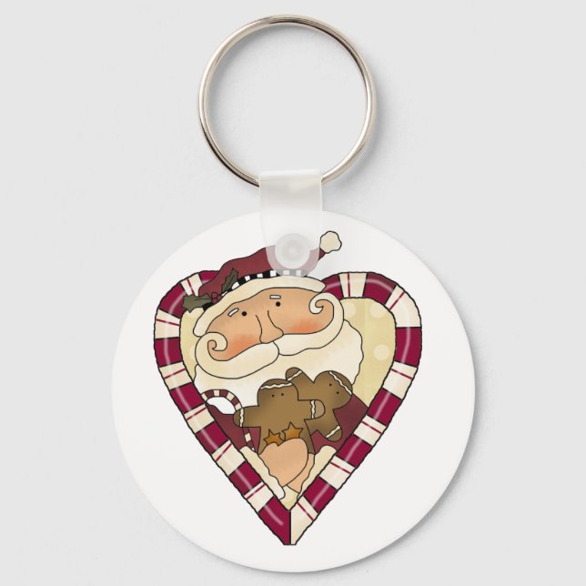 Ginger Heart Santa T - Shirt und Geschenke Schlüsselanhänger (Vorderseite)