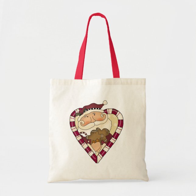 Ginger Heart Santa T - Shirt und Geschenke Tragetasche (Vorne)