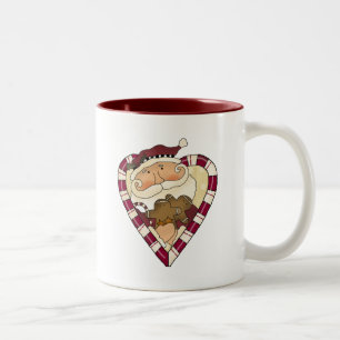 Ginger Heart Santa T - Shirt und Geschenke Zweifarbige Tasse