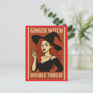 Ginger Hexe - Postkarte mit doppelter Bedrohung