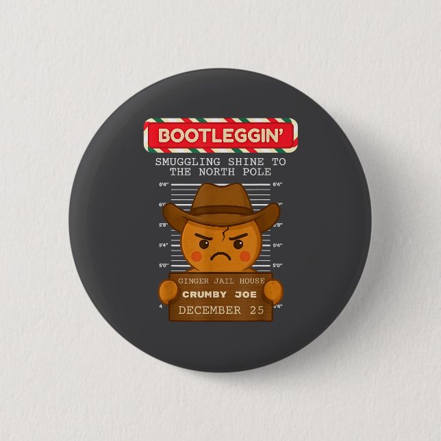 Ginger Jailhouse Christmas Humor Gingerbread Coupl Button (Vorderseite)