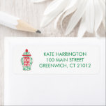 Ginger Jar Christmas Return Address Label<br><div class="desc">Originelles Design von Sweet Tea Paperie.</div>