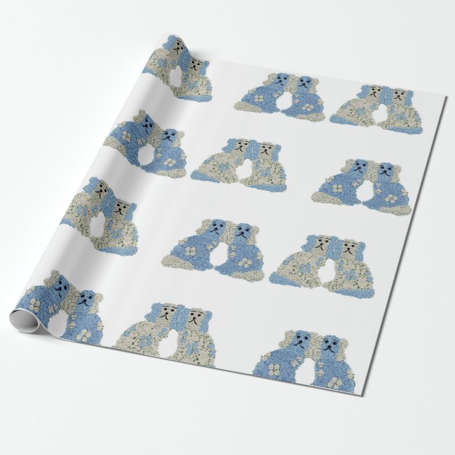 Ginger Jars Magnolias Staffordshire Hunde Geschenkpapier (Ungerollt)