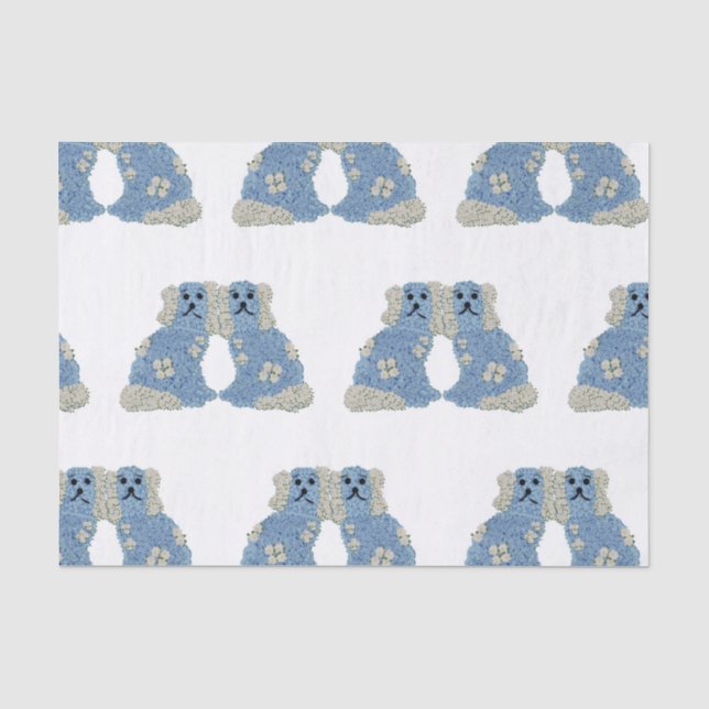 Ginger Jars Magnolias Staffordshire Hunde Seidenpapier (Vorderseite)