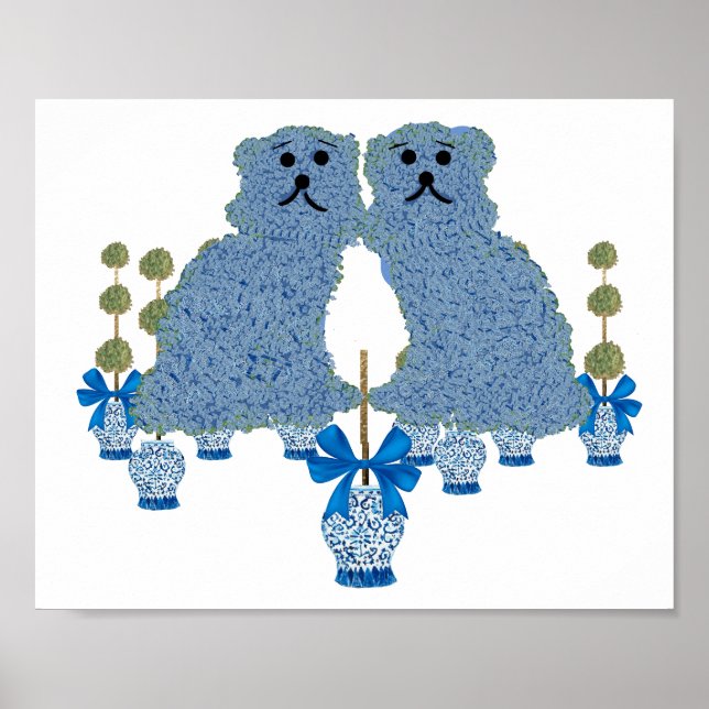 Ginger Jars Staffordshire Dogs Topiary Art Poster (Vorne)