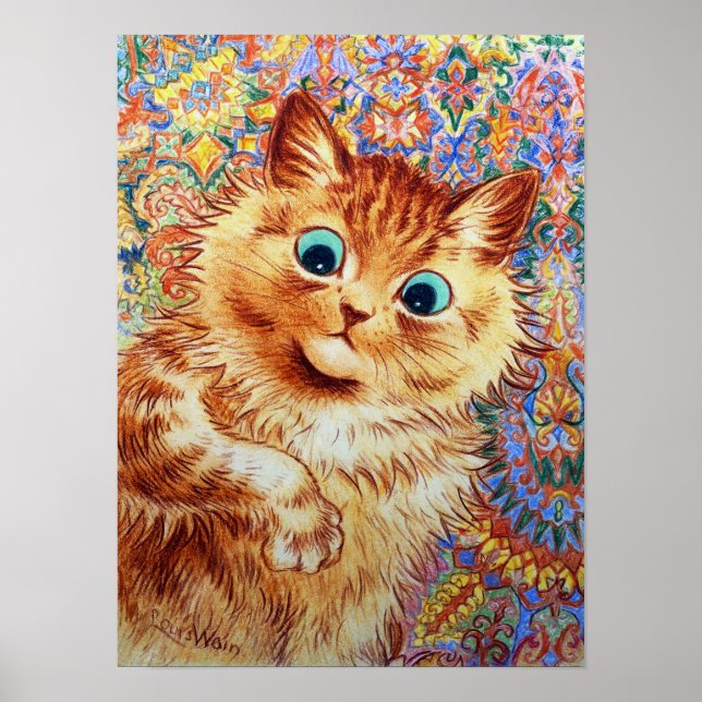 Ginger Katze, Louis Wain Poster (Vorne)