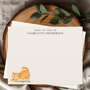 Ginger-Katze und Buch - Individuelles Buchliebhabe Mitteilungskarte