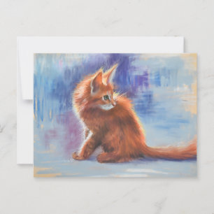 Ginger Kitten in Pastel Light Postkarte