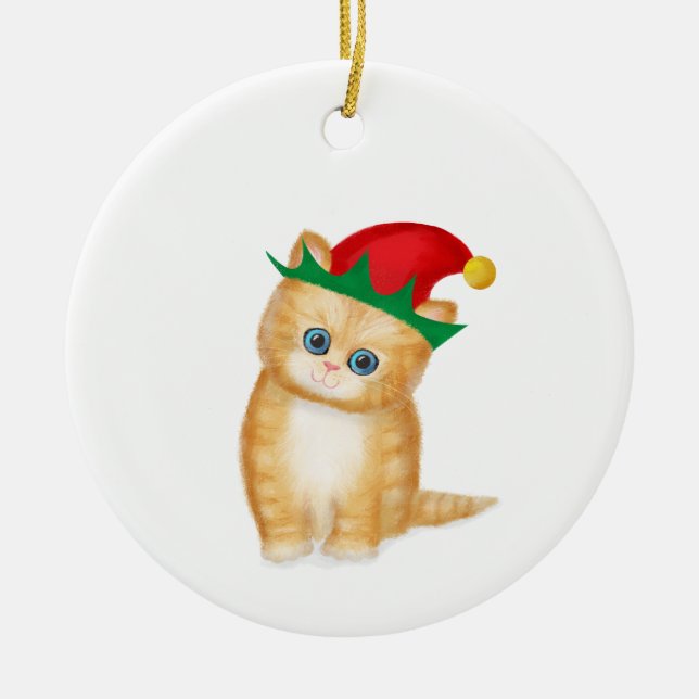 Ginger kitten personnalisation ornement arbre de N (Devant)