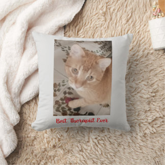 Ginger kitten photo, best therapist,  kissen