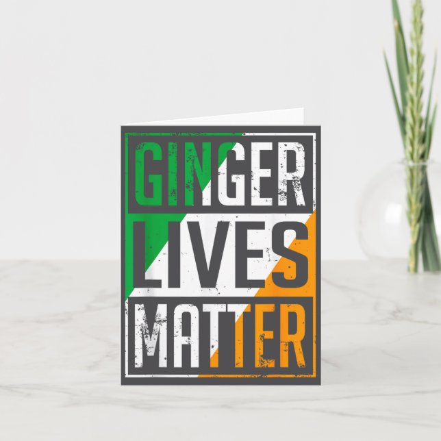 Ginger Lives Irish Flag St Patricks Day Redhead Me Karte (Vorderseite)
